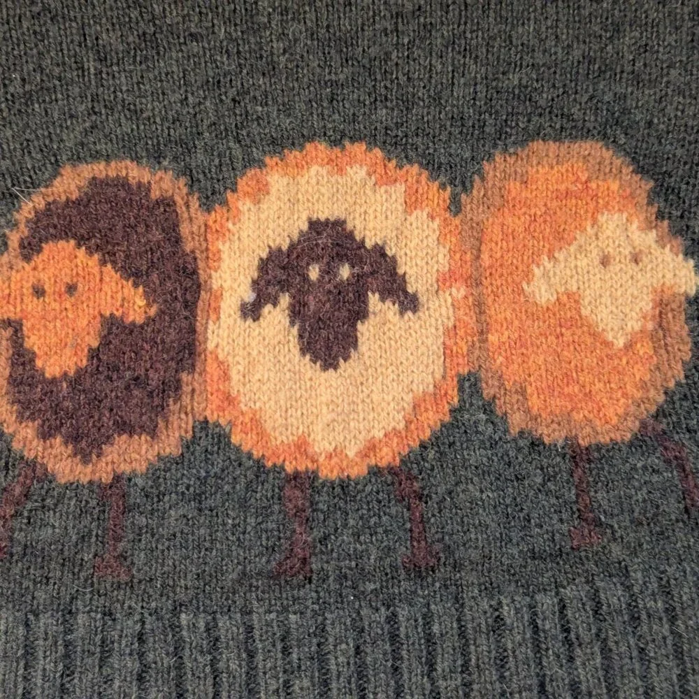 Moss Green and Orange Sheep Sweater by Woolrich - Picture 4 of 9